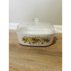 VINTAGE 4QT A-84-B w/ A-12-C Lid L’Echalote La Sauge 'Spice of Life' Corningware